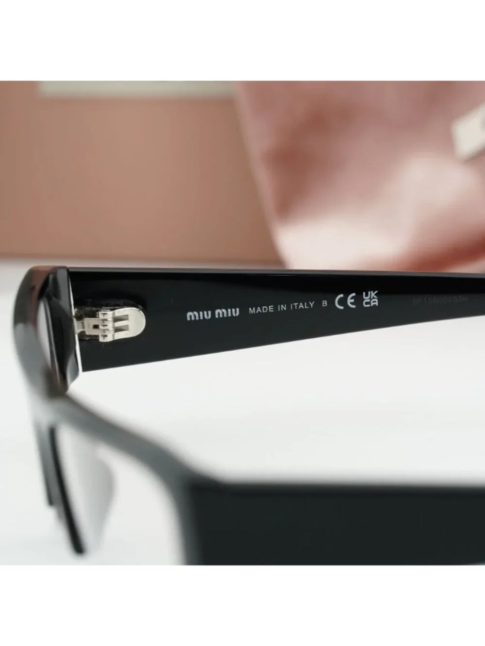 Miu Miu MUB07S 16K08N Rectangle Sunglasses – Black / Blue Light Filter